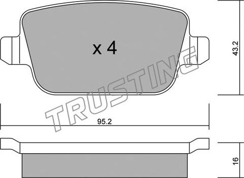 Trusting 796.0 - Kit de plaquettes de frein, frein à disque cwaw.fr