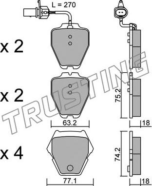 Trusting 790.1 - Kit de plaquettes de frein, frein à disque cwaw.fr