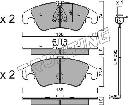 Trusting 791.4W - Kit de plaquettes de frein, frein à disque cwaw.fr