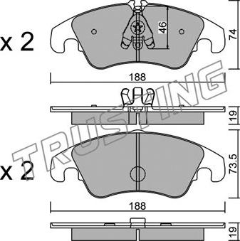 Trusting 791.4 - Kit de plaquettes de frein, frein à disque cwaw.fr