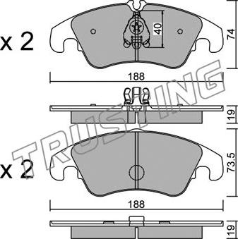 Trusting 791.6 - Kit de plaquettes de frein, frein à disque cwaw.fr