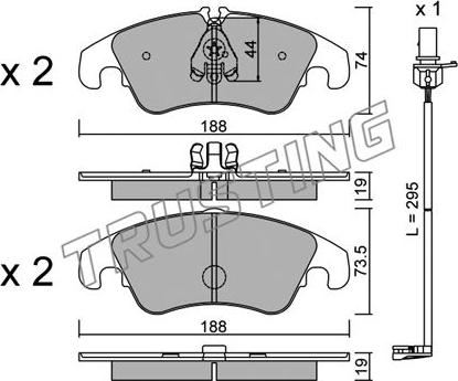 Trusting 791.0W - Kit de plaquettes de frein, frein à disque cwaw.fr