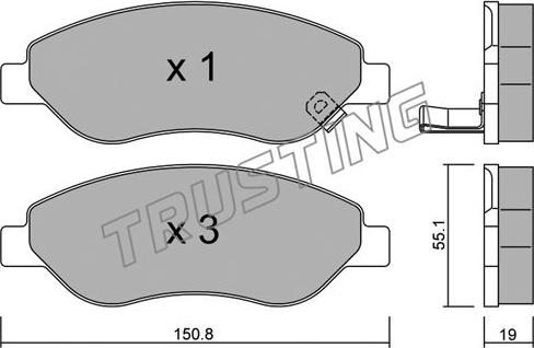 Trusting 793.0 - Kit de plaquettes de frein, frein à disque cwaw.fr