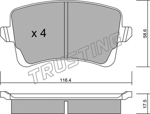 Trusting 792.0 - Kit de plaquettes de frein, frein à disque cwaw.fr