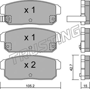 Trusting 749.0 - Kit de plaquettes de frein, frein à disque cwaw.fr