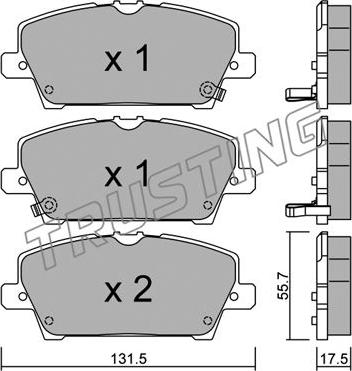 Trusting 744.0 - Kit de plaquettes de frein, frein à disque cwaw.fr