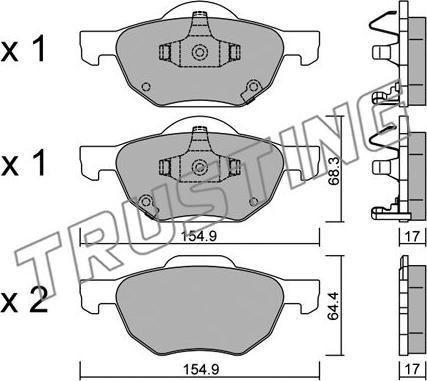 Trusting 746.0 - Kit de plaquettes de frein, frein à disque cwaw.fr