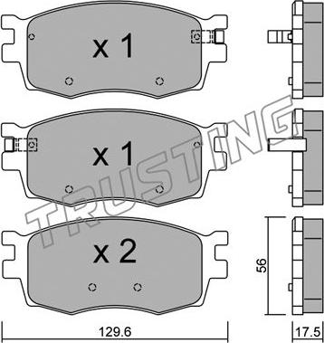 Trusting 740.0 - Kit de plaquettes de frein, frein à disque cwaw.fr