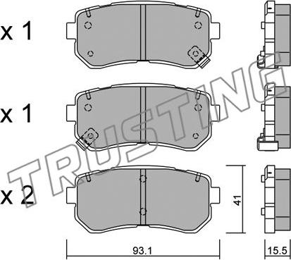 Trusting 741.0 - Kit de plaquettes de frein, frein à disque cwaw.fr