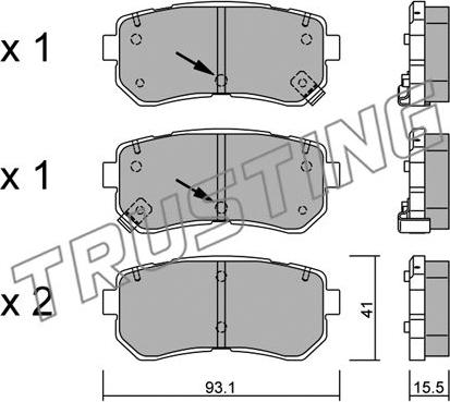 Trusting 741.1 - Kit de plaquettes de frein, frein à disque cwaw.fr