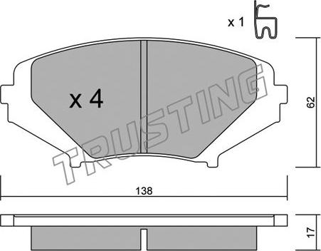 Trusting 748.0 - Kit de plaquettes de frein, frein à disque cwaw.fr