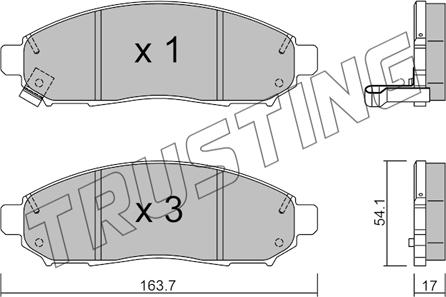 Trusting 759.0 - Kit de plaquettes de frein, frein à disque cwaw.fr