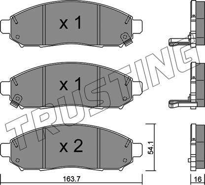 Trusting 759.1 - Kit de plaquettes de frein, frein à disque cwaw.fr