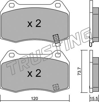 Trusting 754.0 - Kit de plaquettes de frein, frein à disque cwaw.fr