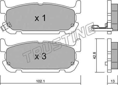 Trusting 750.0 - Kit de plaquettes de frein, frein à disque cwaw.fr