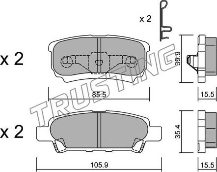 Trusting 753.0 - Kit de plaquettes de frein, frein à disque cwaw.fr