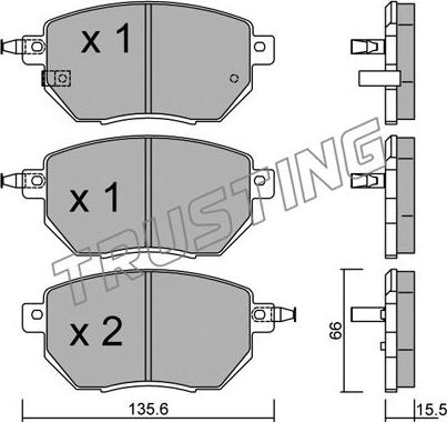 Trusting 757.0 - Kit de plaquettes de frein, frein à disque cwaw.fr