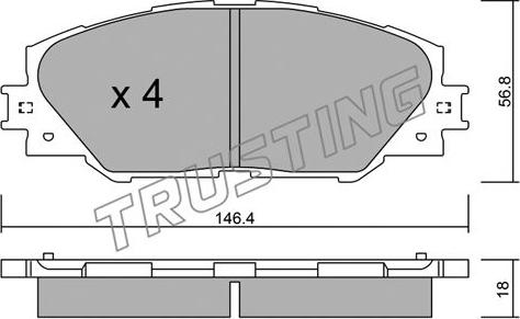 Trusting 764.0 - Kit de plaquettes de frein, frein à disque cwaw.fr