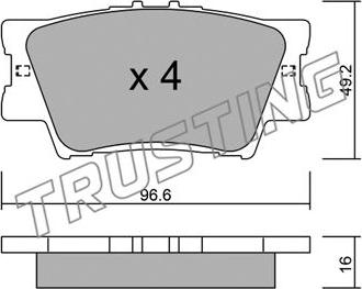 Trusting 765.0 - Kit de plaquettes de frein, frein à disque cwaw.fr