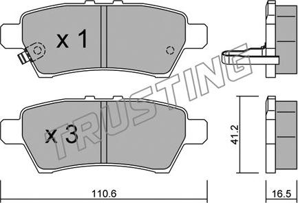 Trusting 760.0 - Kit de plaquettes de frein, frein à disque cwaw.fr