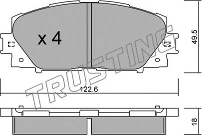 Trusting 761.0 - Kit de plaquettes de frein, frein à disque cwaw.fr