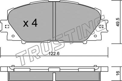 Trusting 761.1 - Kit de plaquettes de frein, frein à disque cwaw.fr