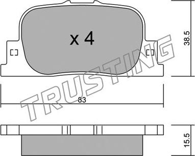 Trusting 768.0 - Kit de plaquettes de frein, frein à disque cwaw.fr