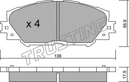 Trusting 763.0 - Kit de plaquettes de frein, frein à disque cwaw.fr