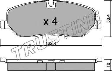 Trusting 709.0 - Kit de plaquettes de frein, frein à disque cwaw.fr