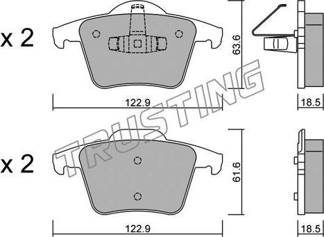 Trusting 704.0 - Kit de plaquettes de frein, frein à disque cwaw.fr