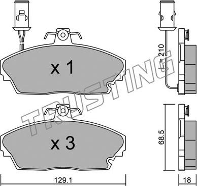 Trusting 705.0 - Kit de plaquettes de frein, frein à disque cwaw.fr