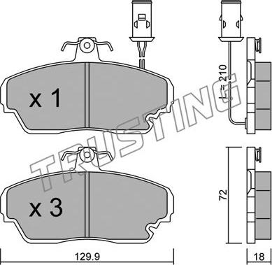 Trusting 706.0 - Kit de plaquettes de frein, frein à disque cwaw.fr