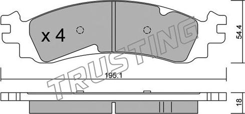 Trusting 702.0 - Kit de plaquettes de frein, frein à disque cwaw.fr