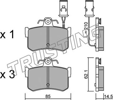 Trusting 707.0 - Kit de plaquettes de frein, frein à disque cwaw.fr