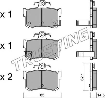 Trusting 707.1 - Kit de plaquettes de frein, frein à disque cwaw.fr