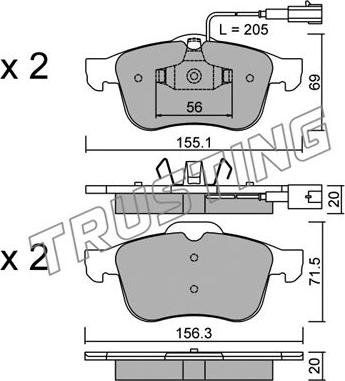 Trusting 719.0 - Kit de plaquettes de frein, frein à disque cwaw.fr