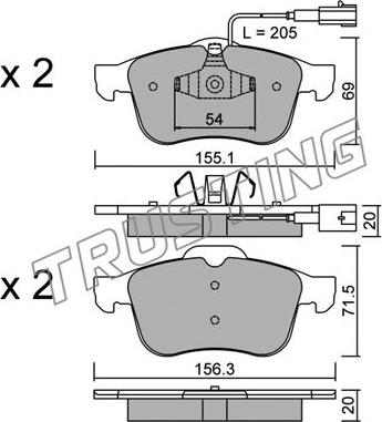 Trusting 719.1 - Kit de plaquettes de frein, frein à disque cwaw.fr