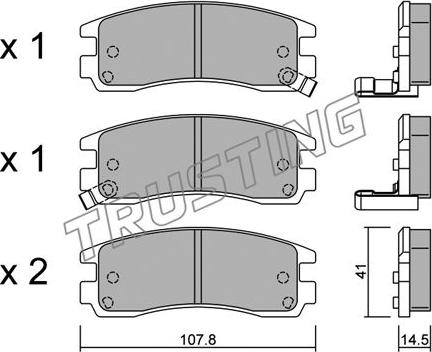 Trusting 713.0 - Kit de plaquettes de frein, frein à disque cwaw.fr