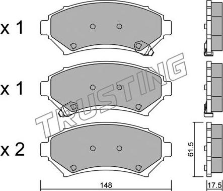 Trusting 712.0 - Kit de plaquettes de frein, frein à disque cwaw.fr