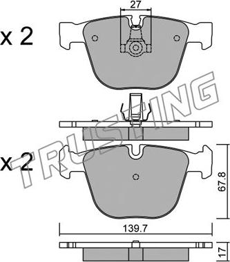 Trusting 789.9 - Kit de plaquettes de frein, frein à disque cwaw.fr