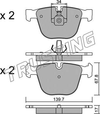 Trusting 789.0 - Kit de plaquettes de frein, frein à disque cwaw.fr