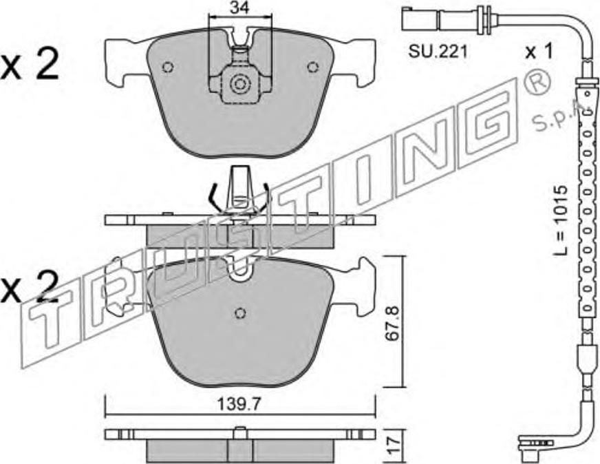 Trusting 789.3W - Kit de plaquettes de frein, frein à disque cwaw.fr