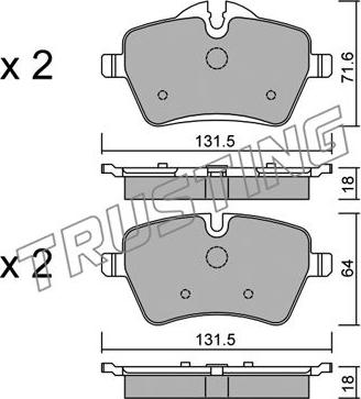 Trusting 784.0 - Kit de plaquettes de frein, frein à disque cwaw.fr