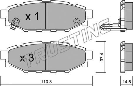 Trusting 780.0 - Kit de plaquettes de frein, frein à disque cwaw.fr