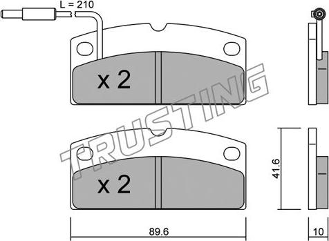 Trusting 783.1 - Kit de plaquettes de frein, frein à disque cwaw.fr