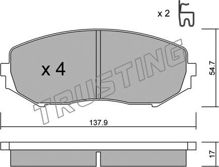 Trusting 782.0 - Kit de plaquettes de frein, frein à disque cwaw.fr