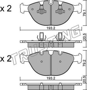 Trusting 787.0 - Kit de plaquettes de frein, frein à disque cwaw.fr