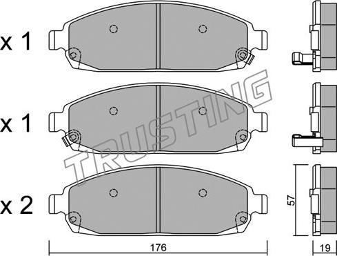 Trusting 735.0 - Kit de plaquettes de frein, frein à disque cwaw.fr