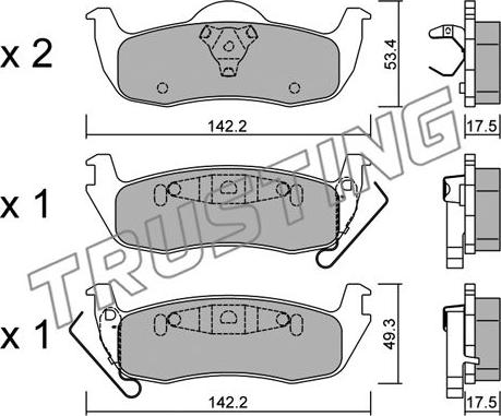 Trusting 736.0 - Kit de plaquettes de frein, frein à disque cwaw.fr