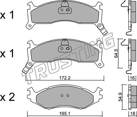 Trusting 730.0 - Kit de plaquettes de frein, frein à disque cwaw.fr